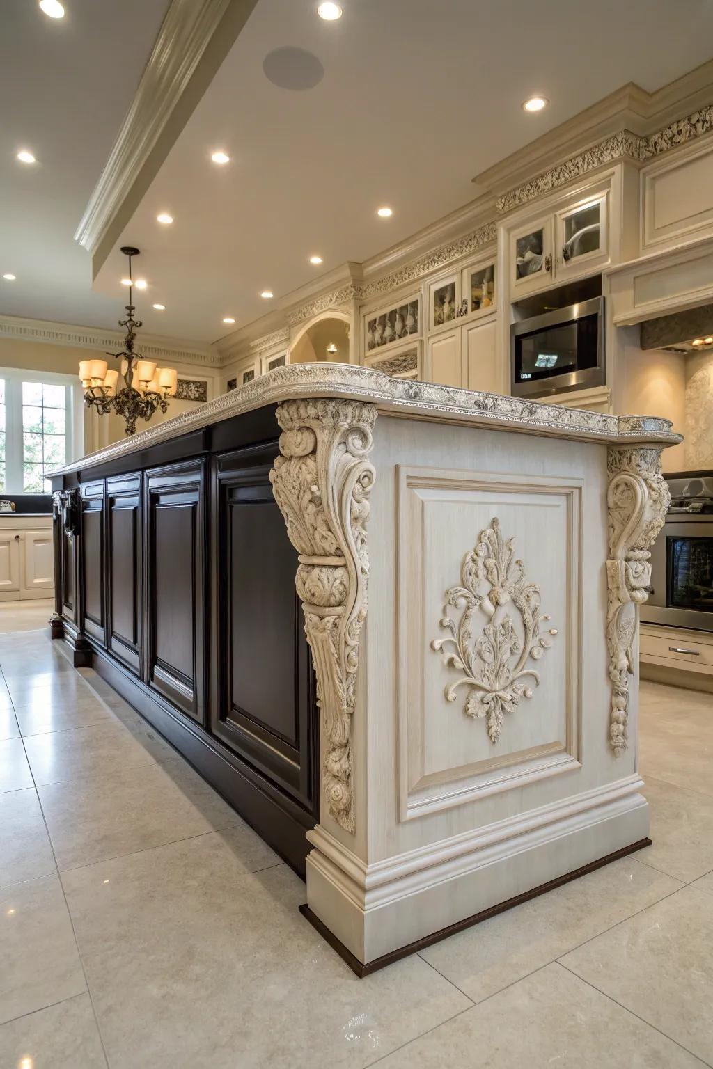 Opulent cooking area hub enhanced with simulated trim details.