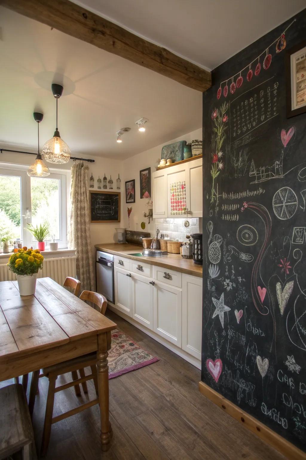 A sketch wall permits endless creativity and practicality.