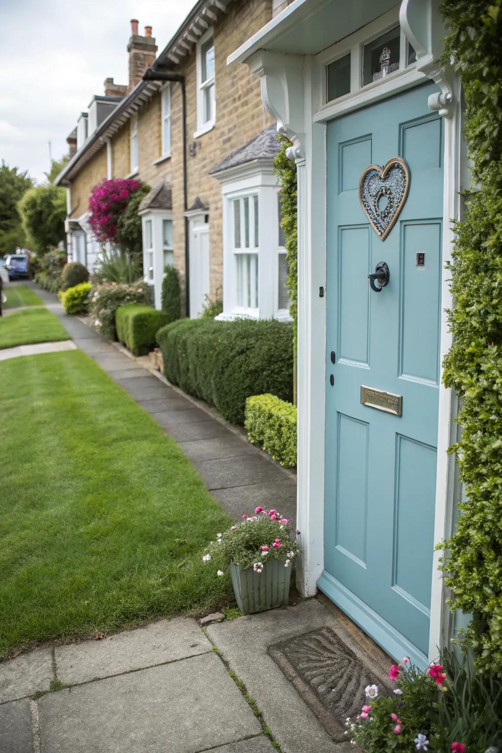 Heart-shaped door knocker for a refined festive flourish.