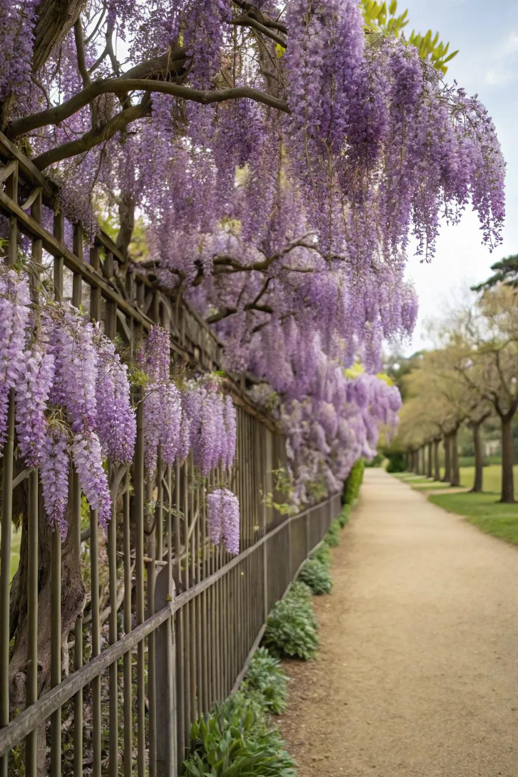 Wisteria brings an enchanted atmosphere through its petals.