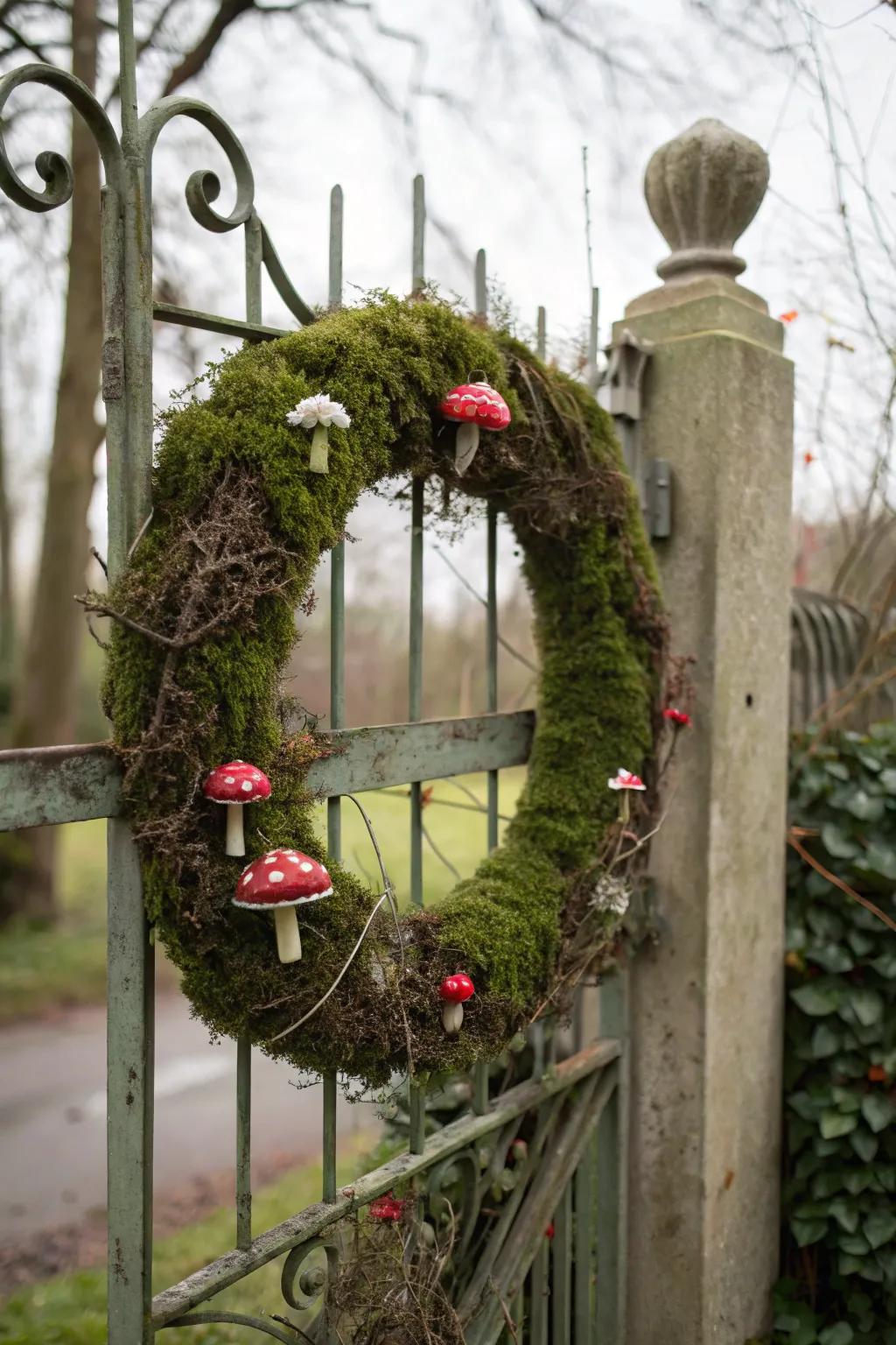 Permit enchantment through a wreath reminiscent of a fairy dominion.
