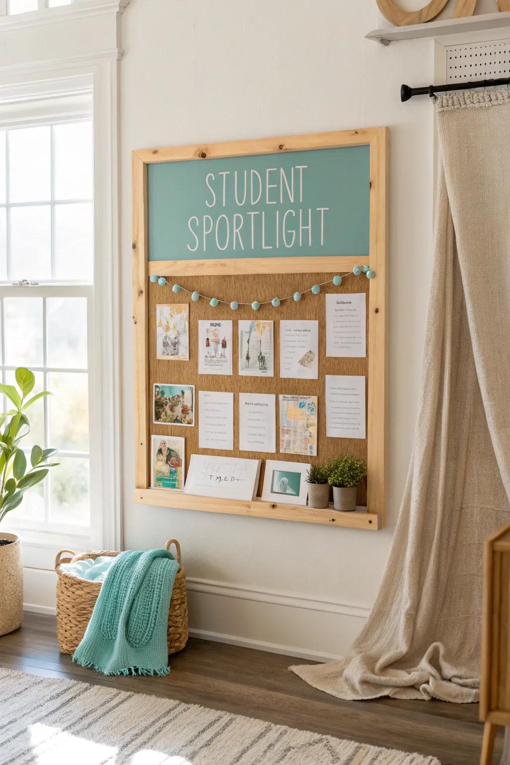 Celebrate individuality and accomplishments with a student spotlight board.