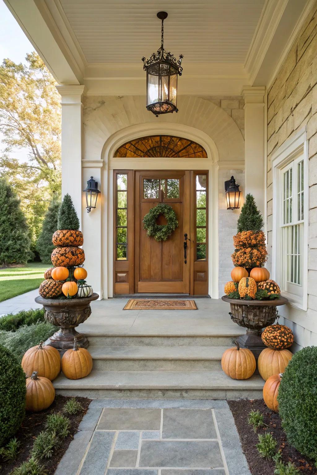 Gourd sculptures provide an elegant variation on conventional décor.