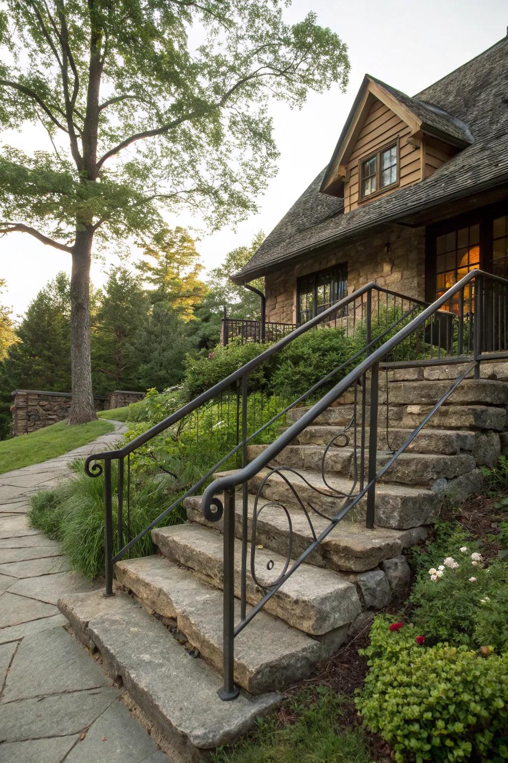 Stone and alloy create a sturdy, stylish amalgamation.