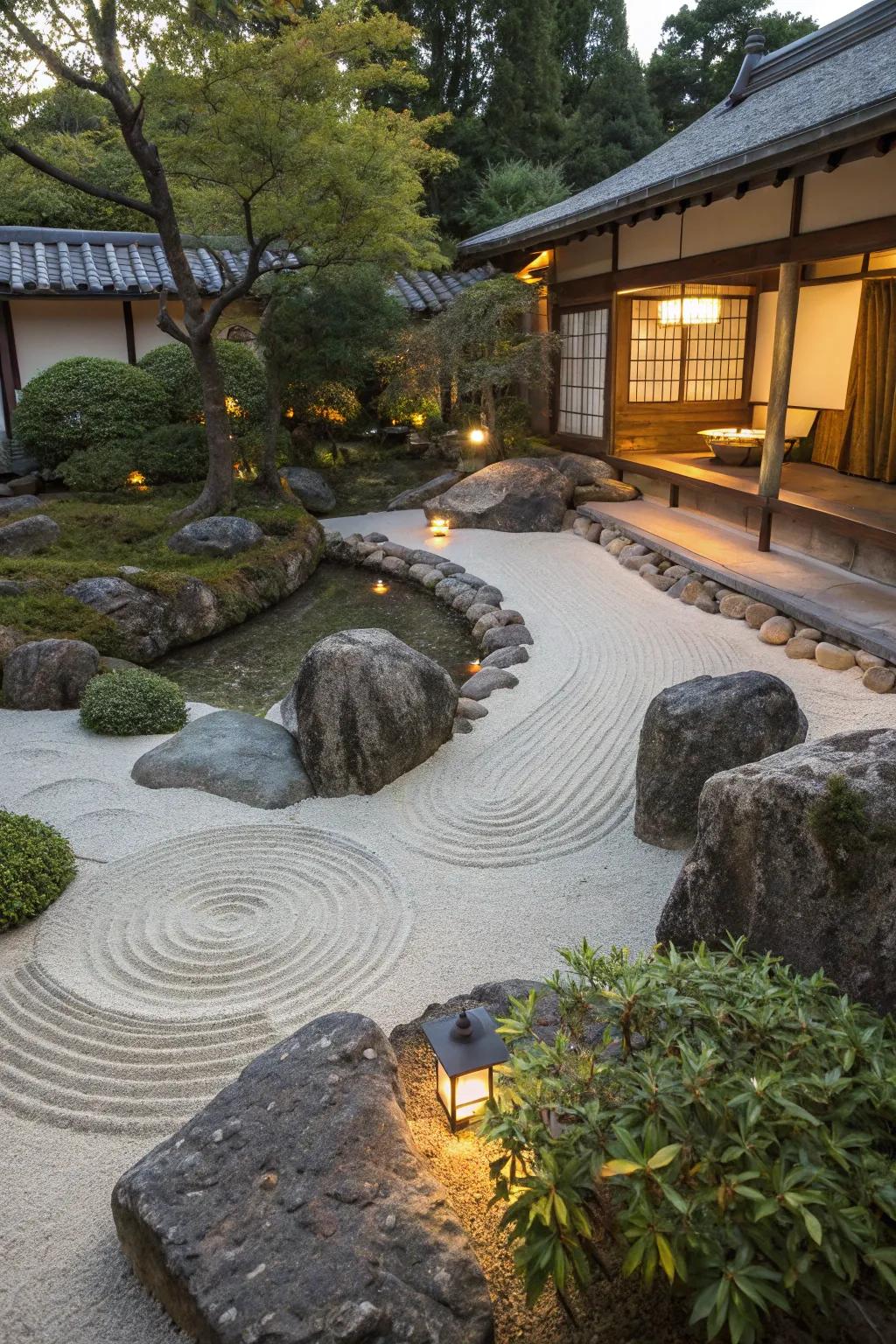 A tranquil garden radiating harmony and balance.