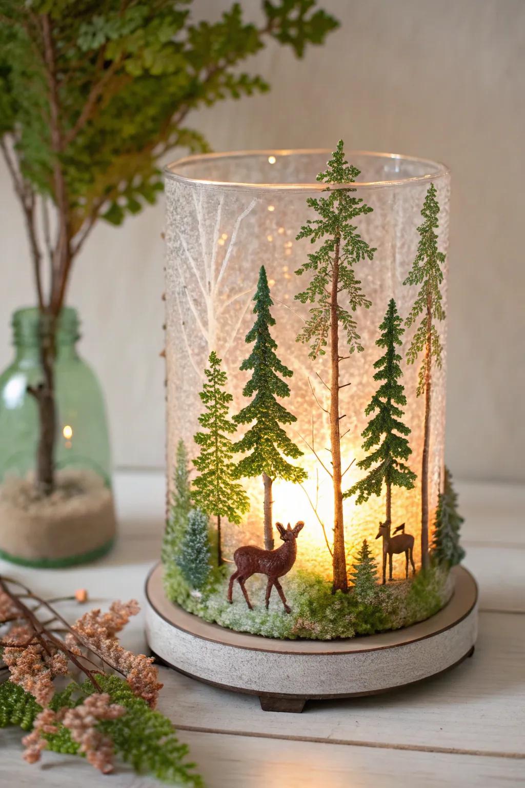 Usher a touch of enchanted woodland charm into your home with this exquisite illuminated glass art.