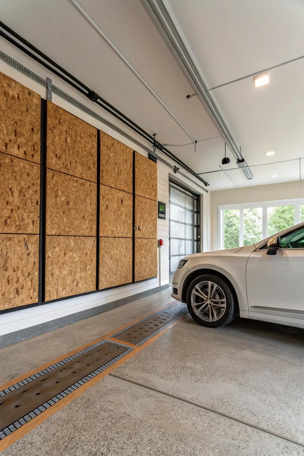 Cork baseboards present a sound-absorbing, eco-friendly option.