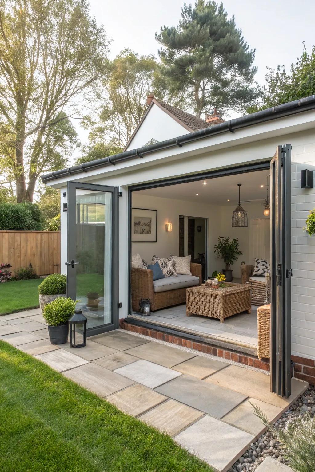 External seating extends the living area into the open air.