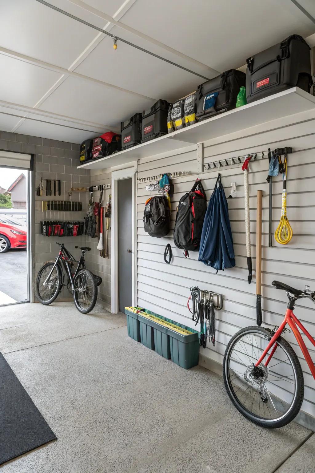 A slatwall system delivers adaptable and adjustable storage solutions.