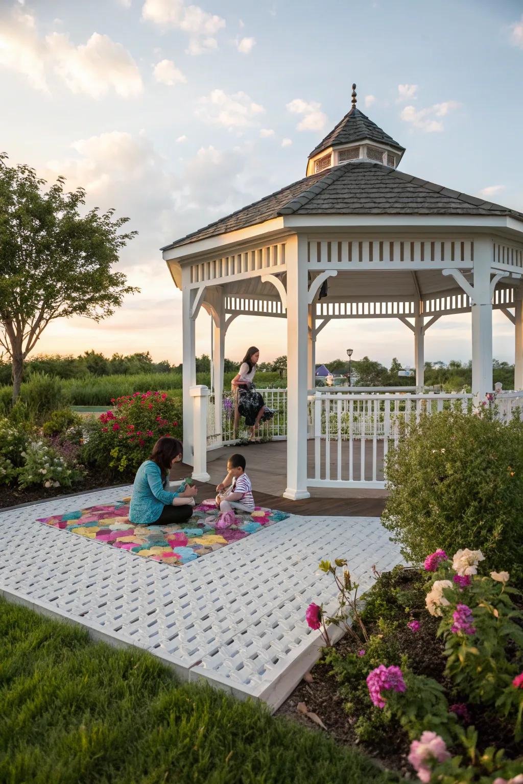 Unite amusement and utility via patterned resilient flooring.
