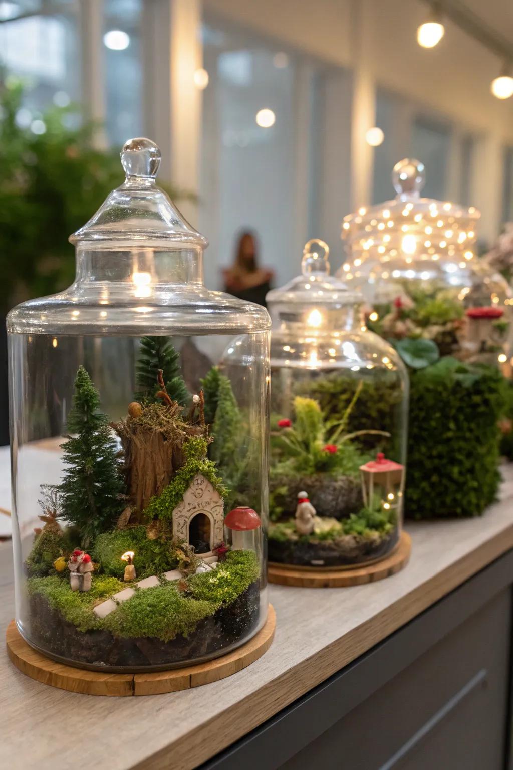 Sprite gardens within containers bring enchantment to your presentation.