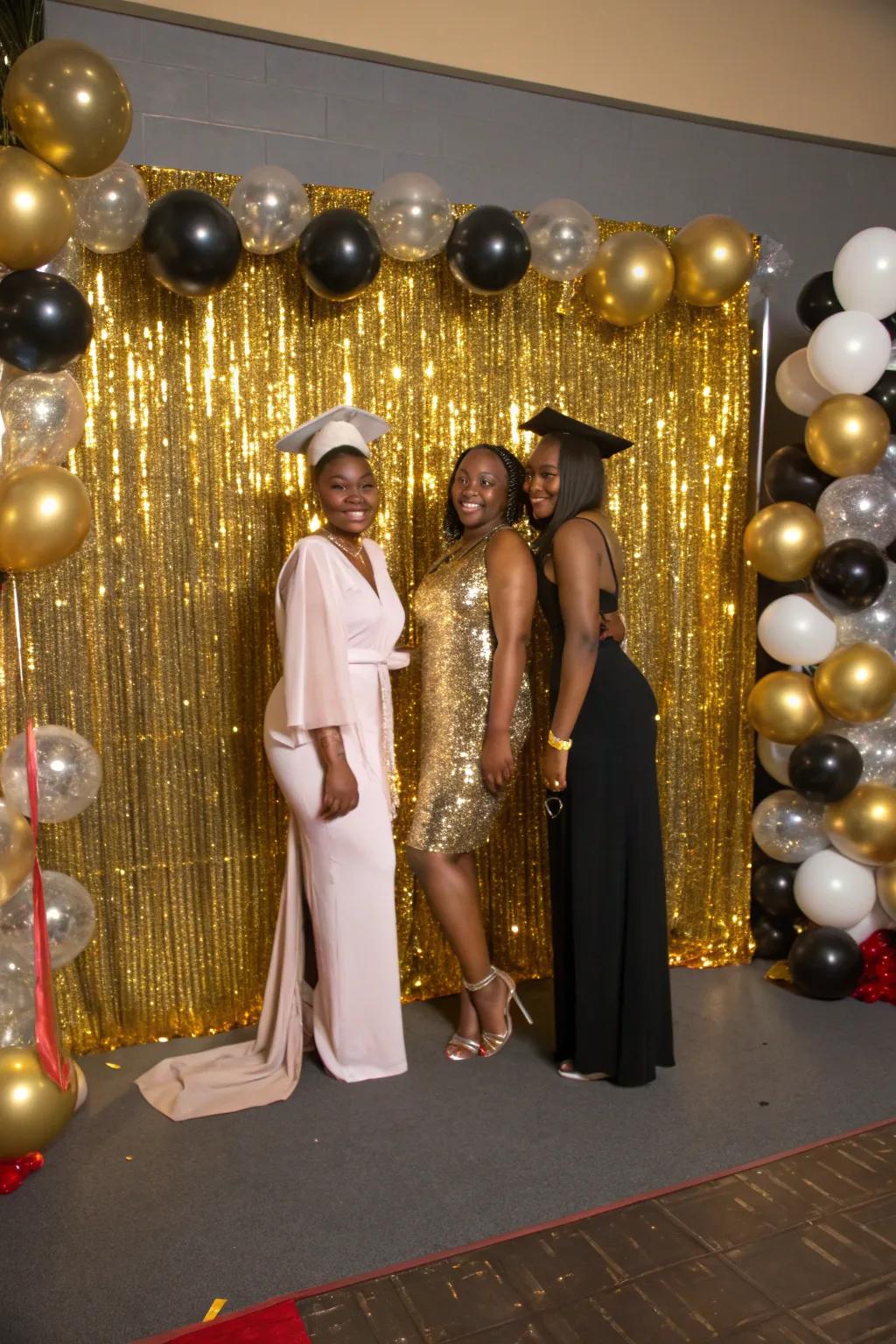 Radiate and shine with a golden-themed backdrop.
