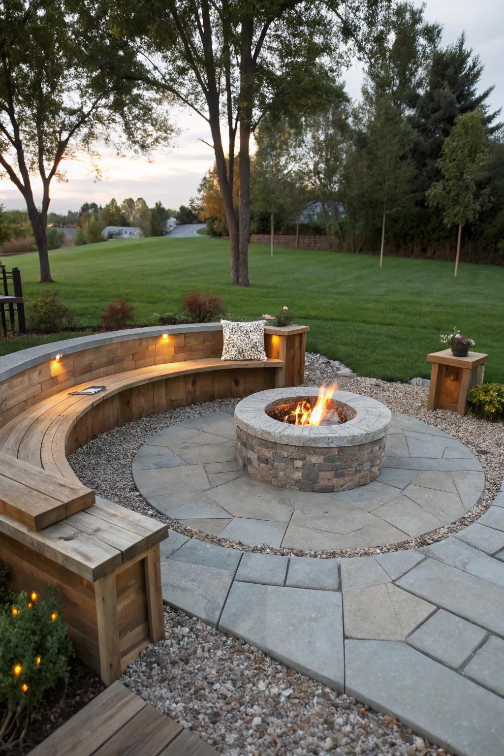 Formed seating supplies ample capacity for invitees.