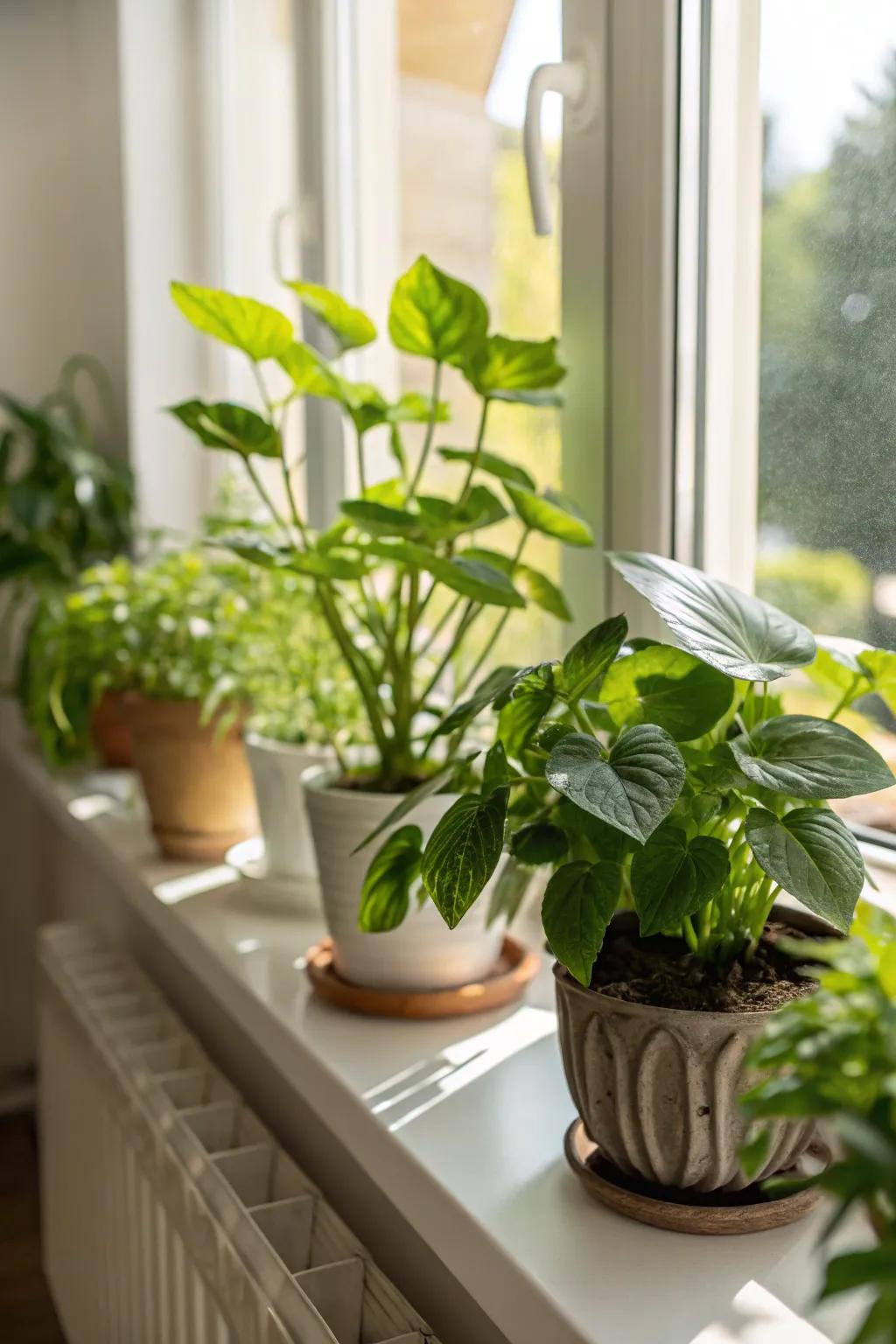 Potted leafy plants bring life to any corner of your home.