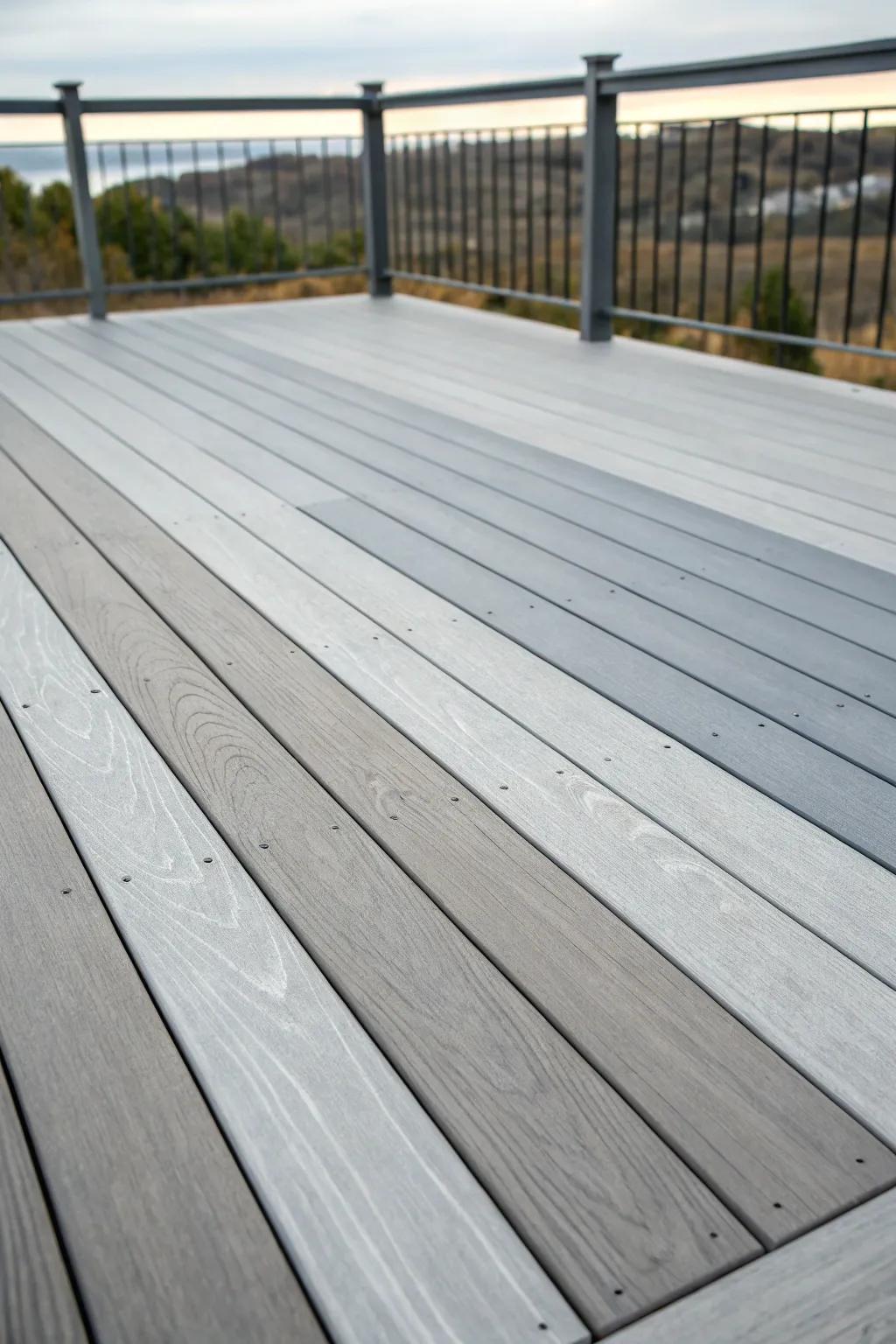 A sophisticated two-tone grey patio design.