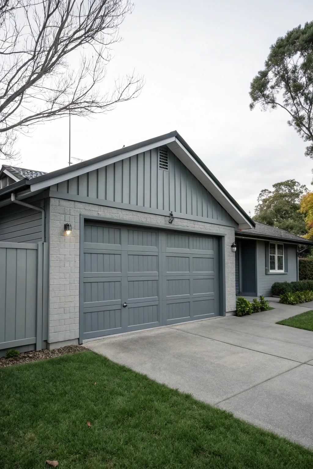 Seamless style achieved with a grey garage upgrade.