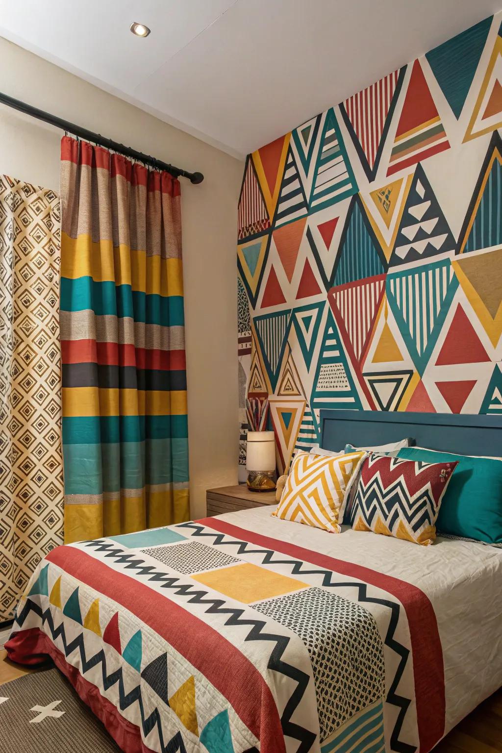 Symmetrical motifs append a modern revolution to the nostalgic aesthetic.