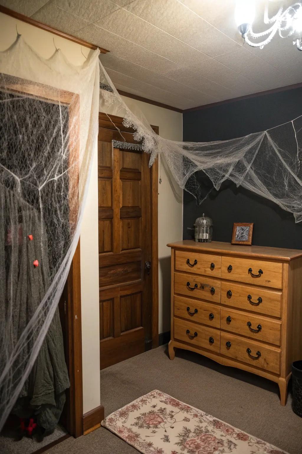 Textiles add a traditional haunted touch to your Halloween decor.
