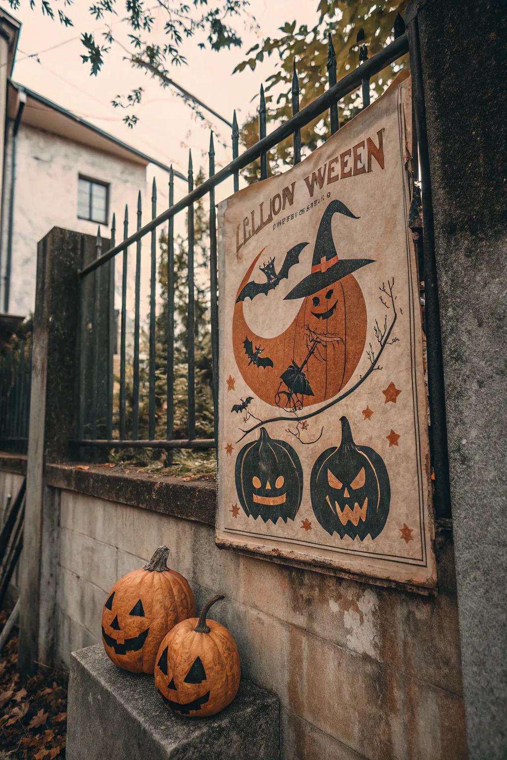 Retro Halloween elegance poster for a nostalgic touch.