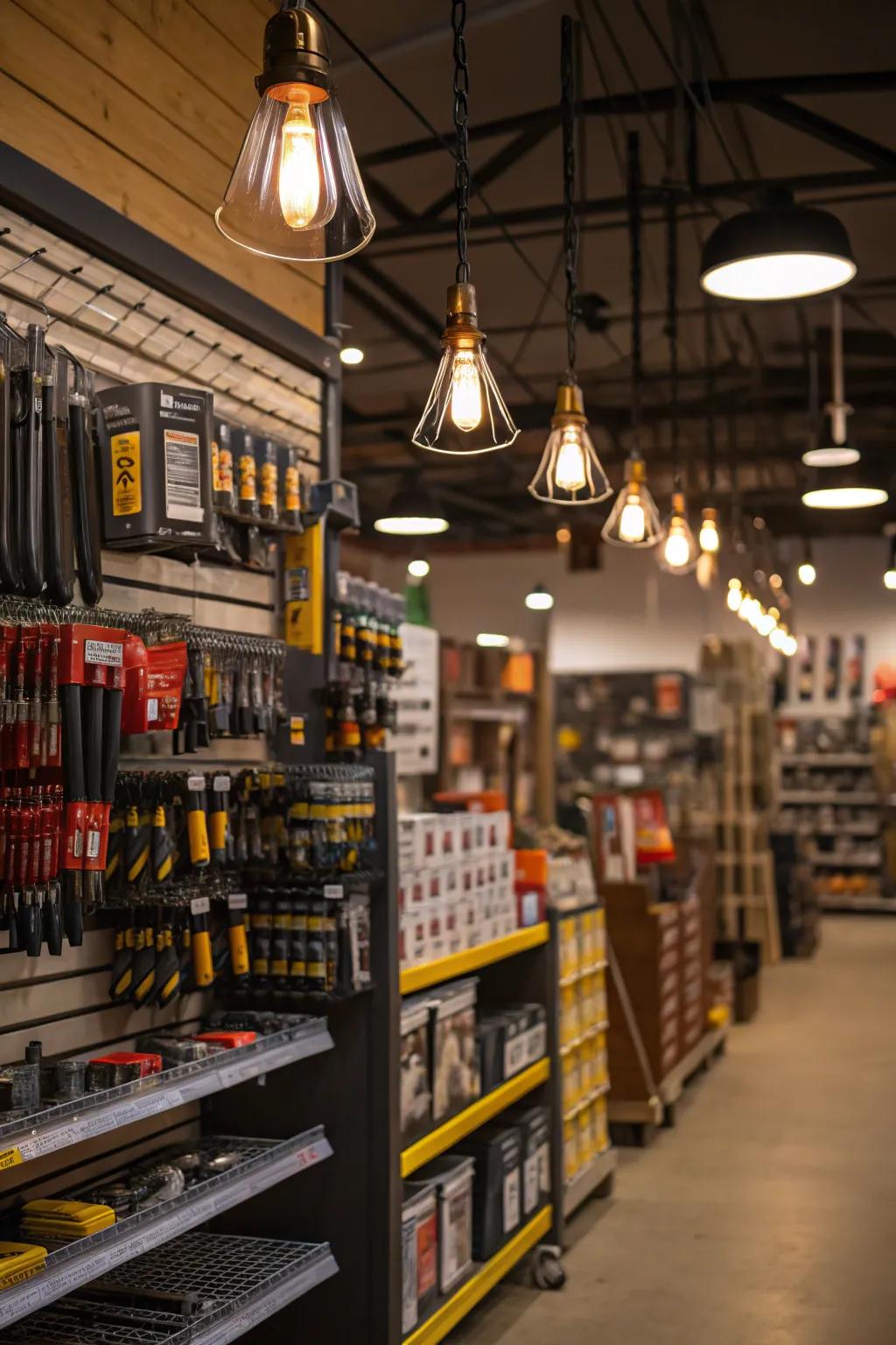 Strategic lighting that highlights products and enhances the store's atmosphere.