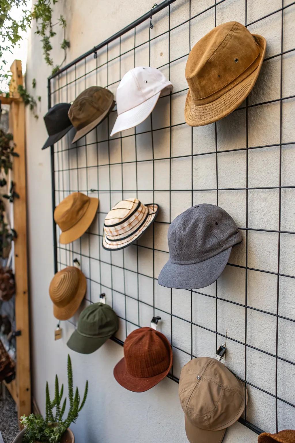 Alloy web grids furnish a stylish and utilitarian display.