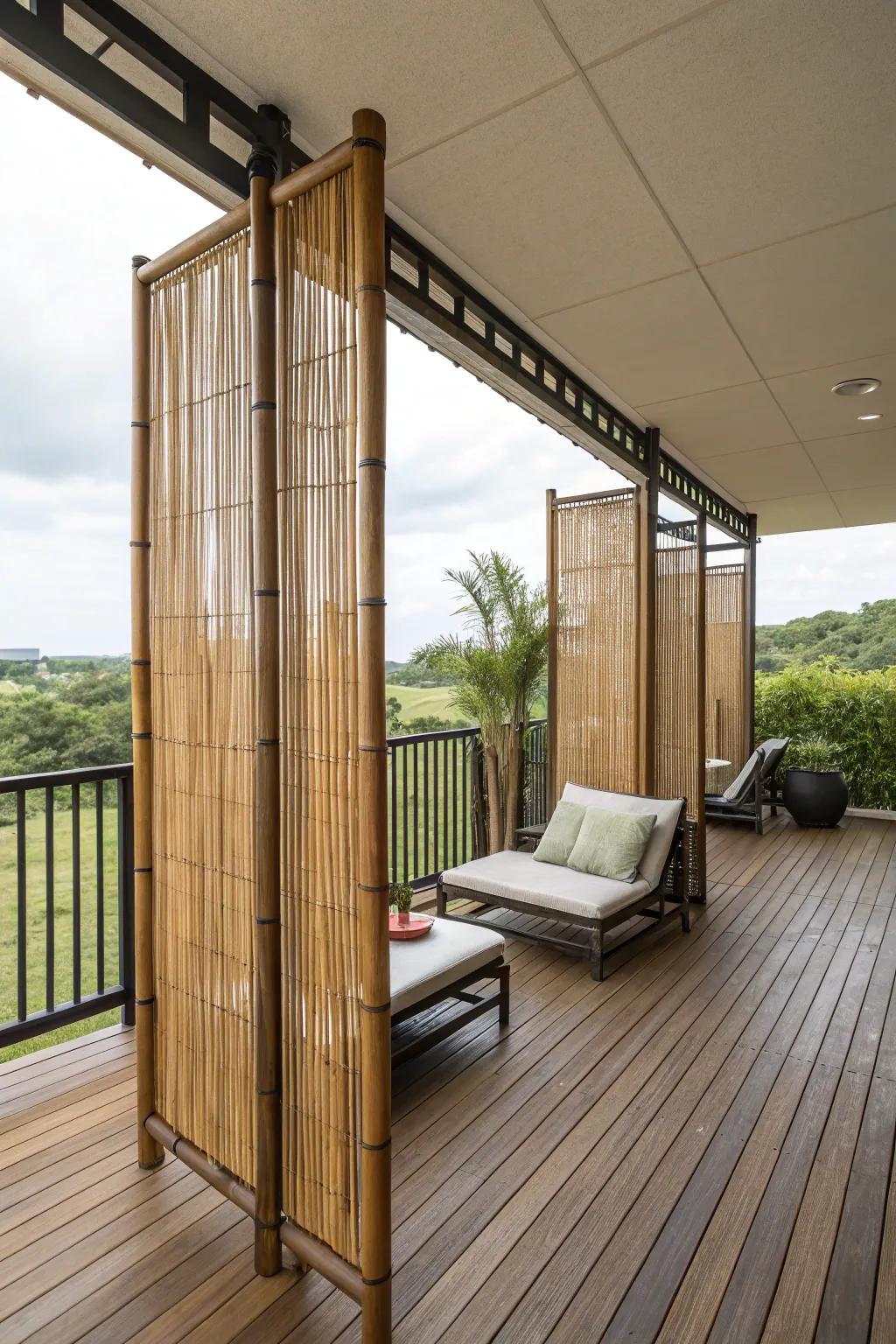 Privacy screens adding both style and seclusion.