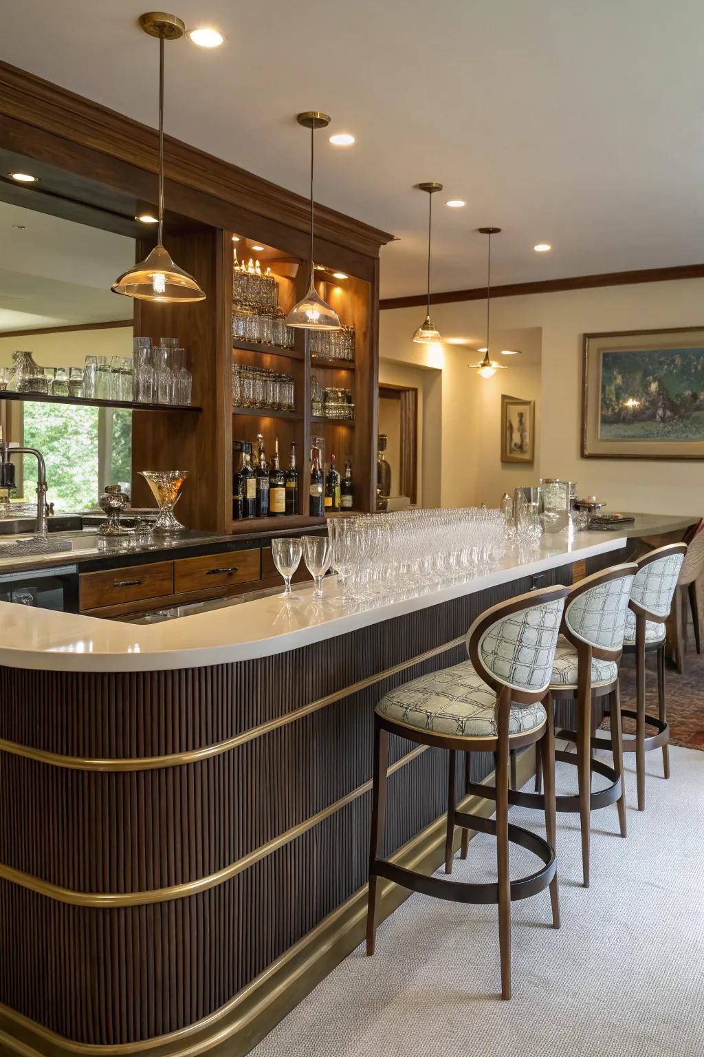 Mid-century style brings elegance to your bar.