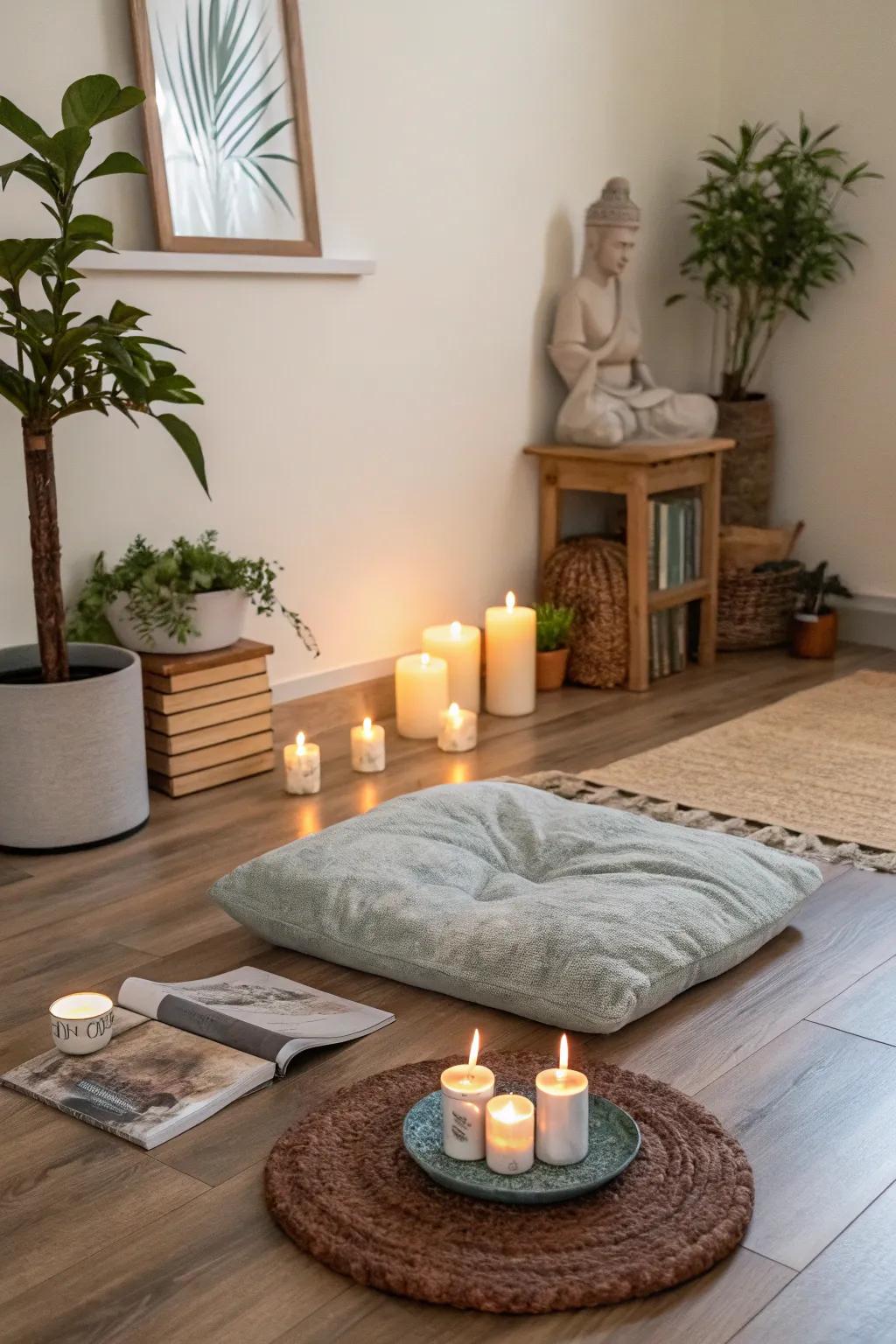 Fashion a serene meditation space in your home corner.