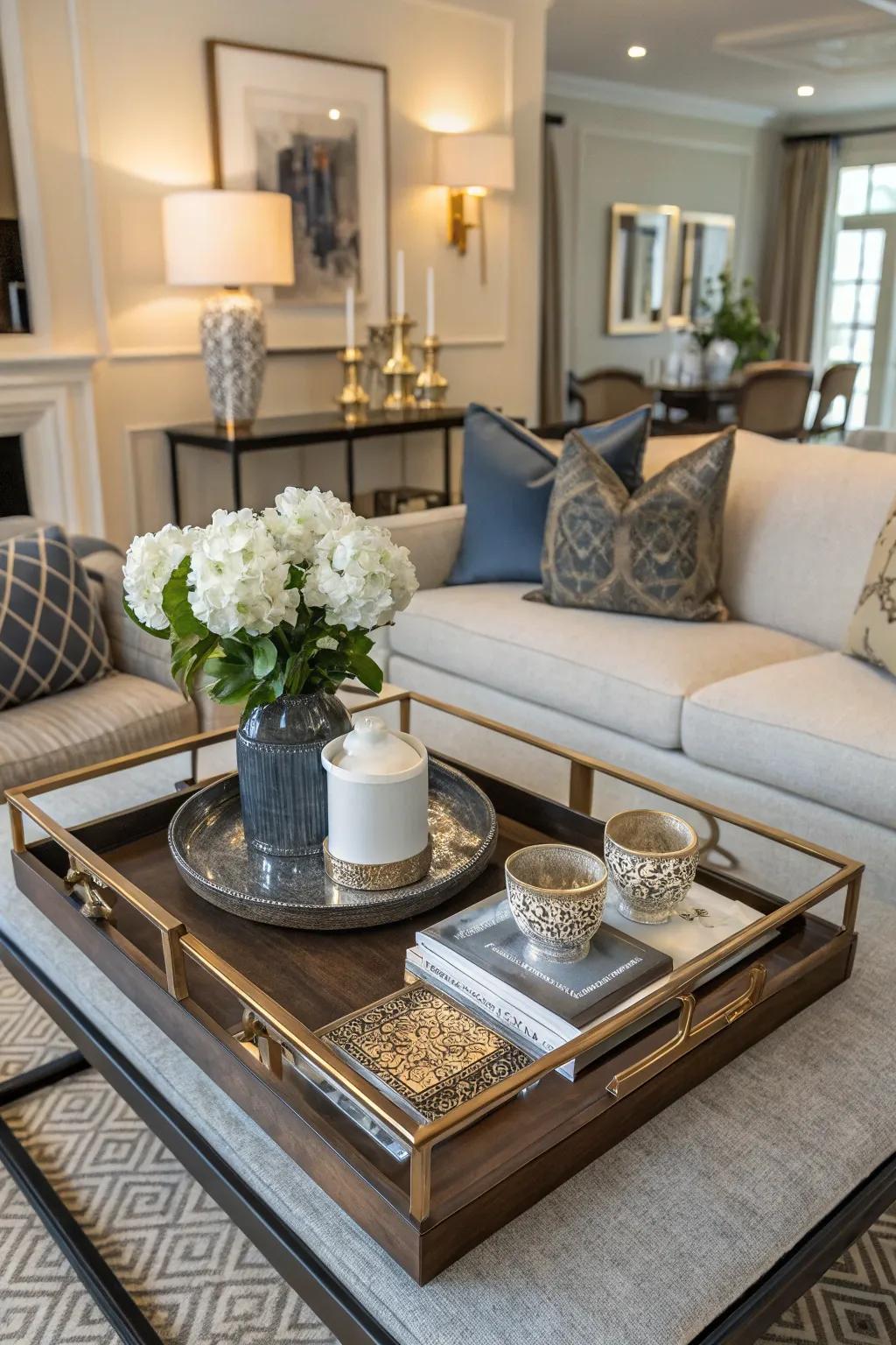 Trays provide both organization and flair.