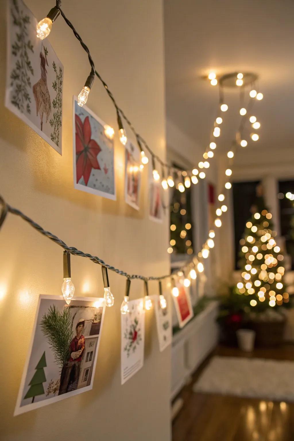 Shimmering lights provide a magical card presentation.
