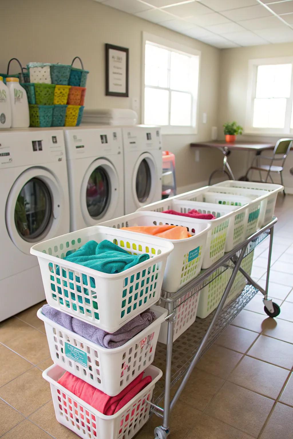 A structured laundry schedule maintains clothing in rotation.