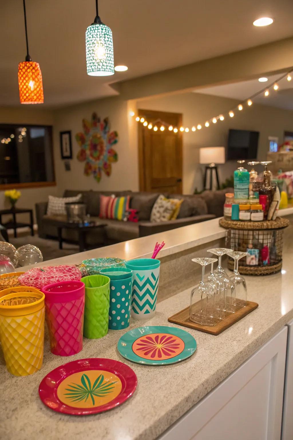 Whimsical accents make your bar inviting and fun.