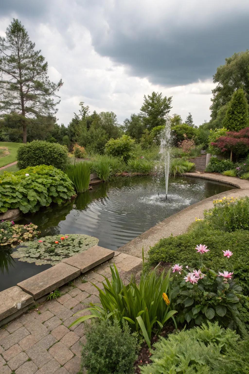 A water element injects tranquility into your backyard.