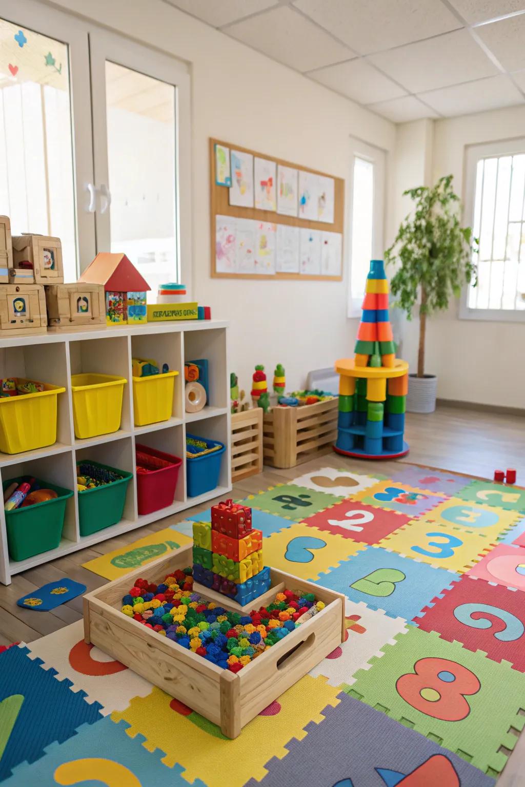 Construction and puzzle zones inspire endless creativity.