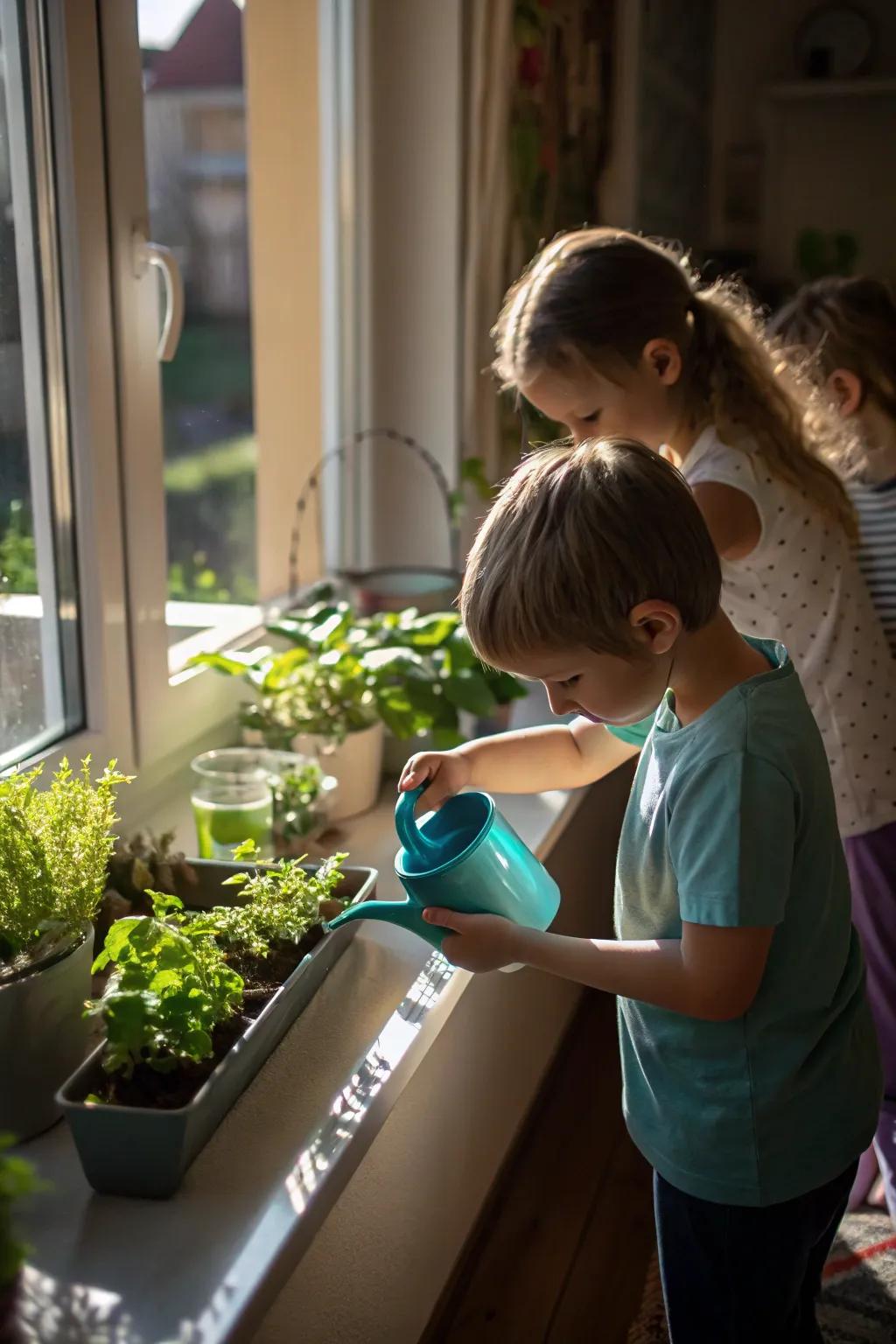 Indoor gardening nurtures responsibility and delight.