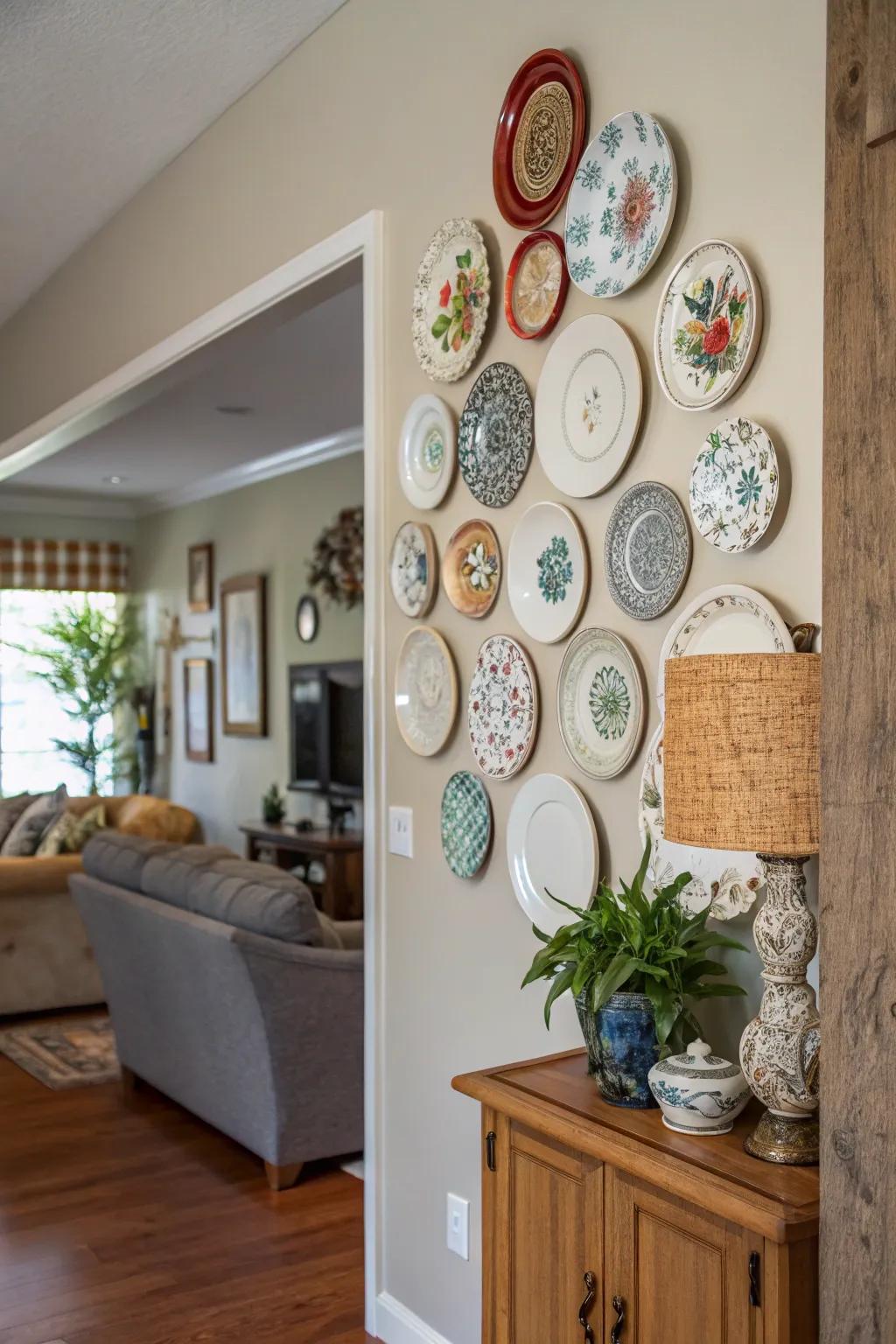 Ornamental wall discs can turn a simple wall into a stunning focal point.
