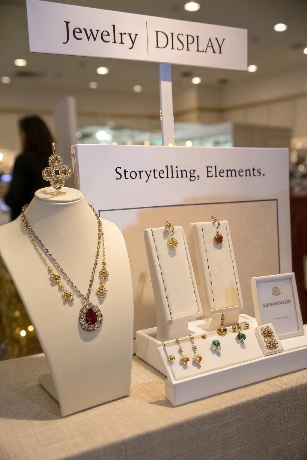 Storytelling adds depth to jewelry displays.