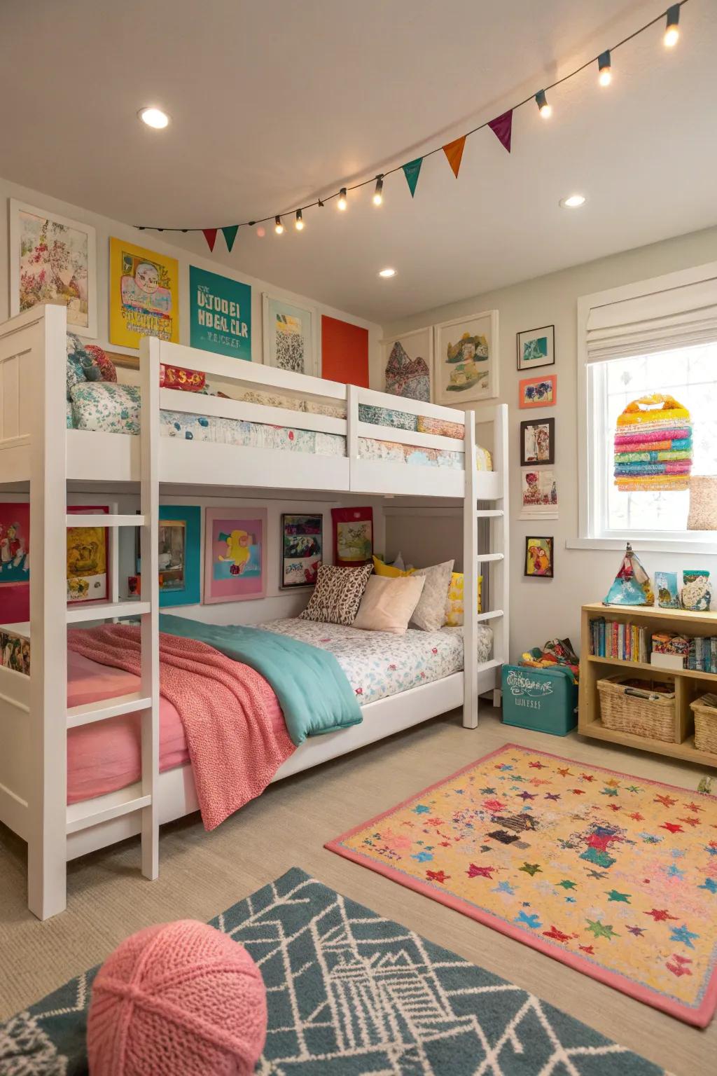 A sleepover-accommodating area ideal for hosting companions.