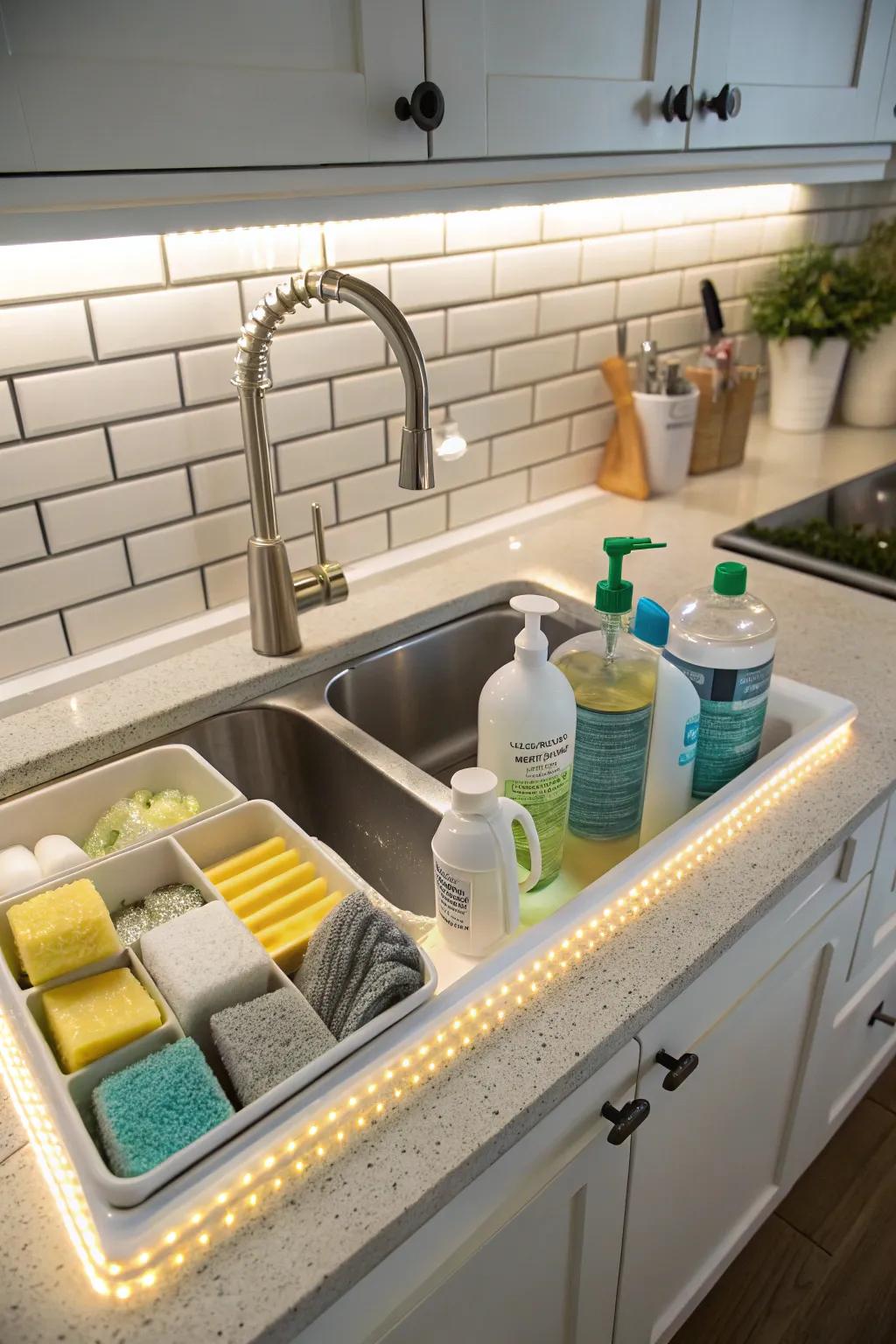 Illuminate those under-sink spaces for improved organization and visibility.