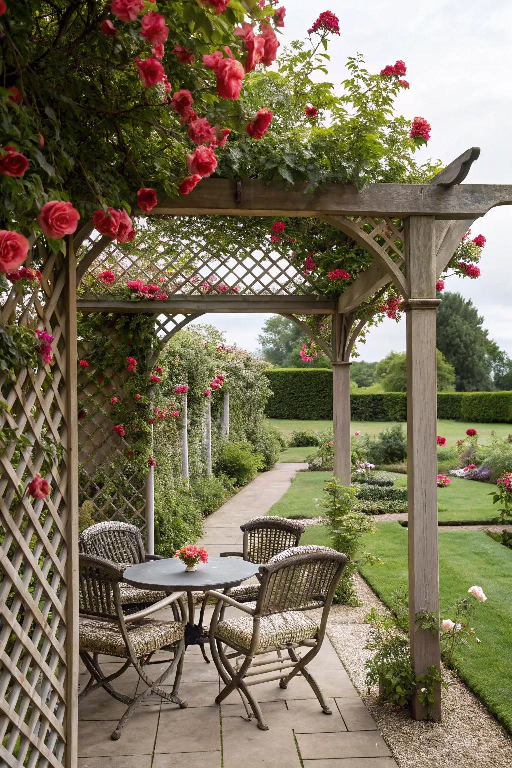 Conjure an intimate garden retreat with a weave pergola.