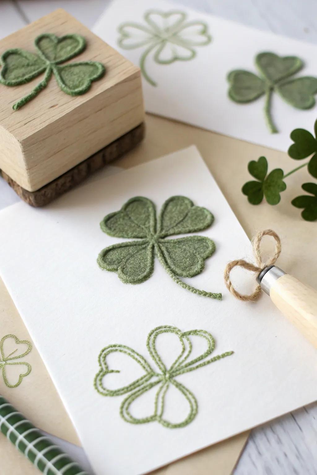 Craft your fortune with these charming shamrock imprints, impeccable for instilling a self-made accent to any endeavor!