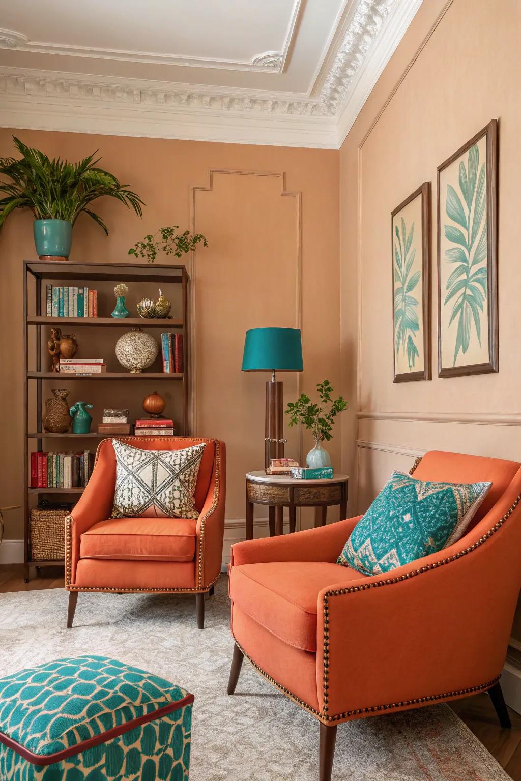 Striking highlights infuse a vibrant touch to the area.