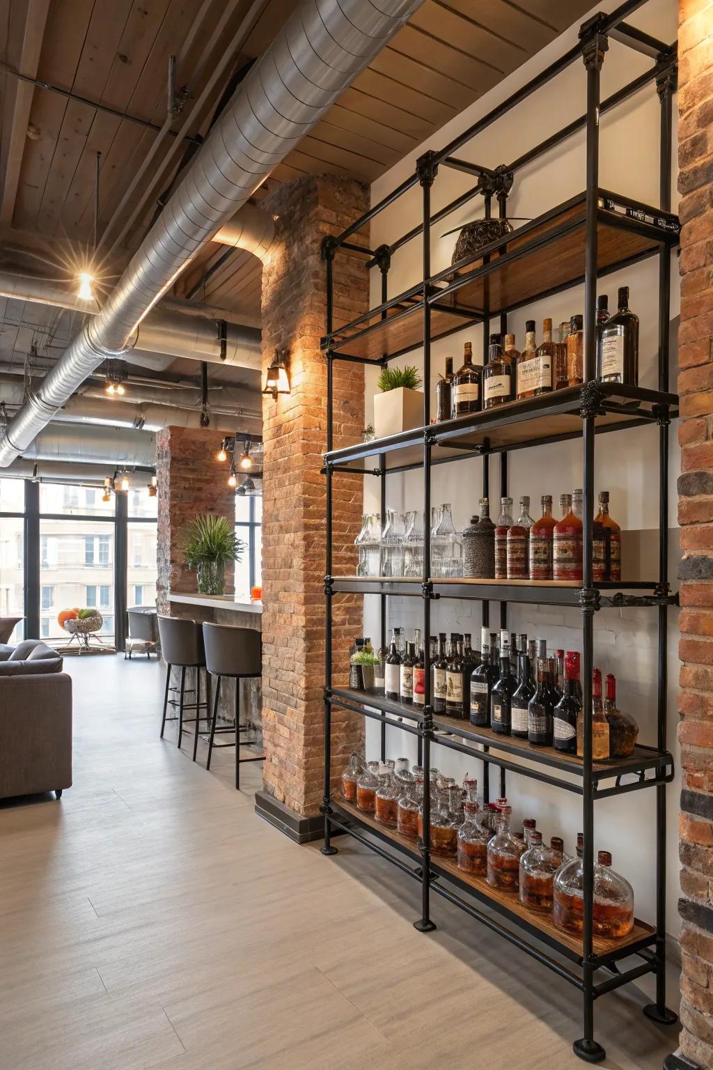 City edge using factory pipe shelving.