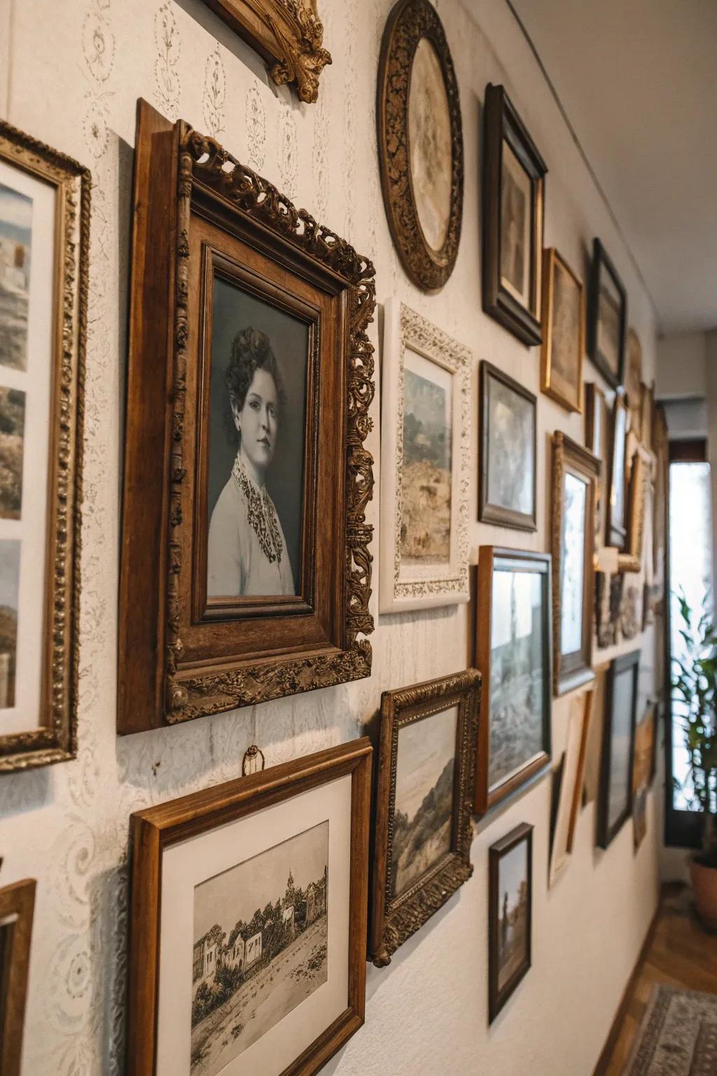 Antique frames offer a timeless and eclectic look.