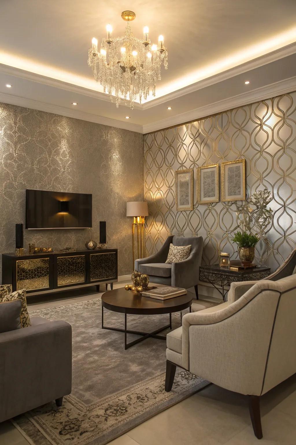 Shiny accents add a hint of subtle luxury.