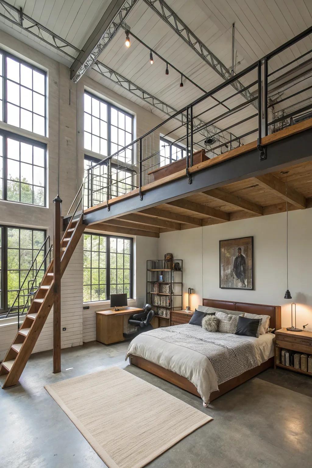 Optimize space by adding a mezzanine.