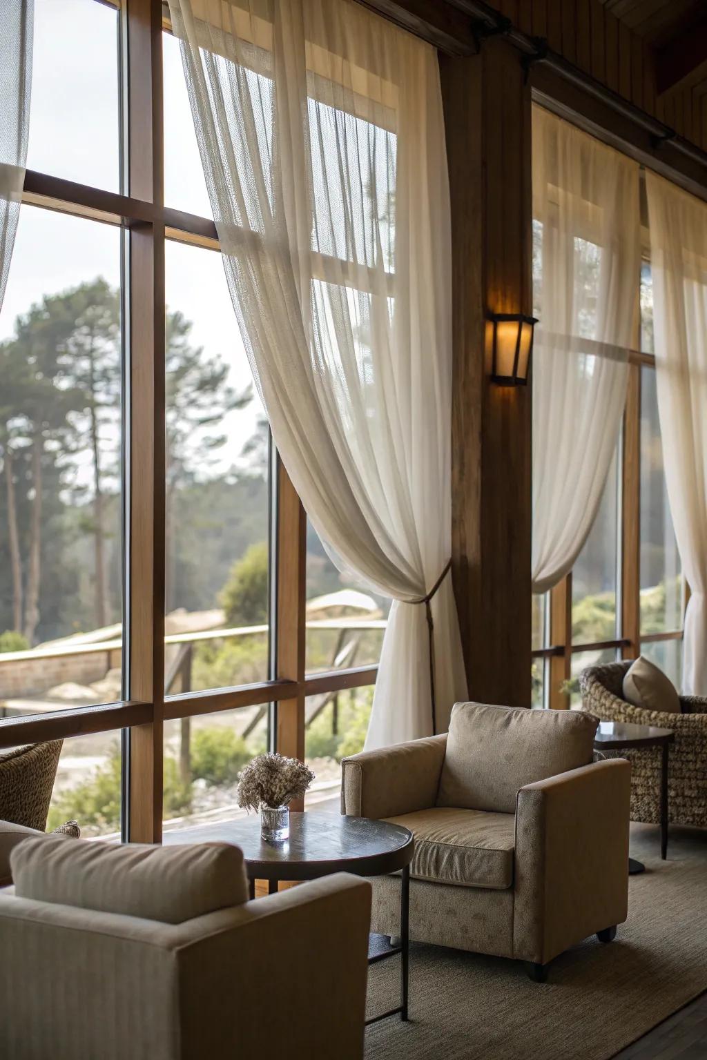 Natural illumination enhances the ambiance and beauty of the lounge.