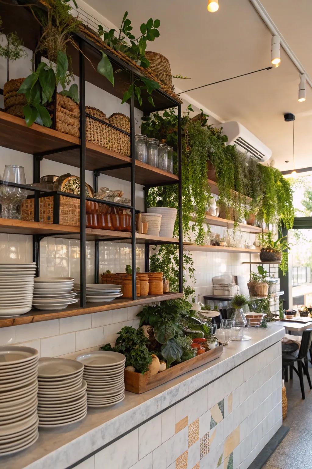Revealed shelving brings together style with function.