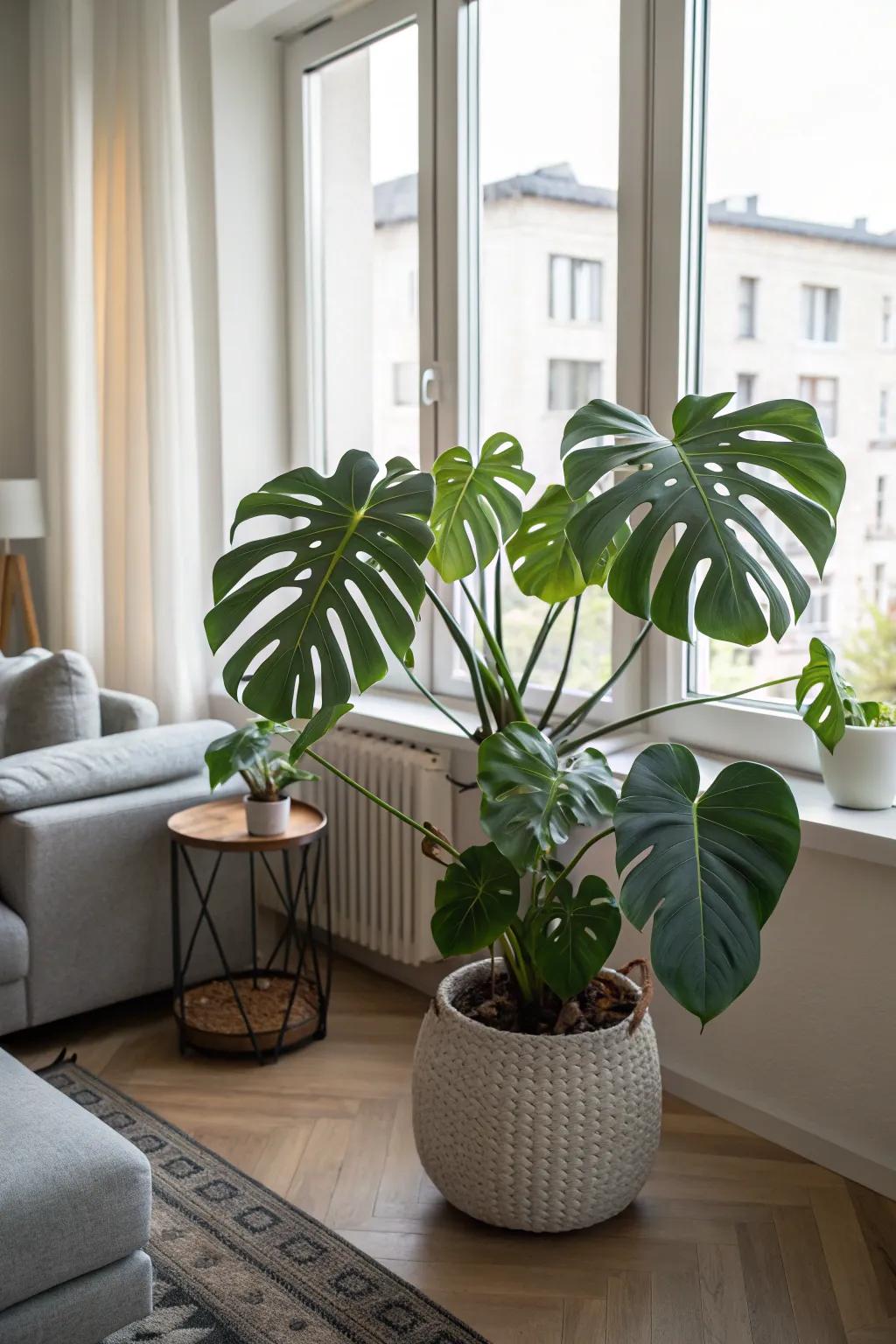 Let the holed leaf plant make a statement in your space.