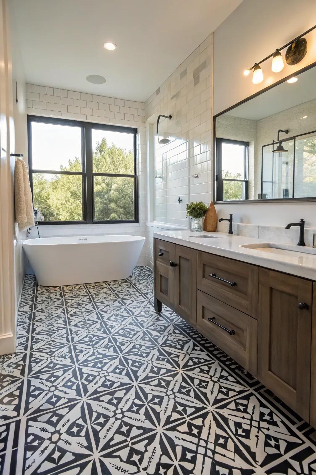 Black and white patterns add dramatic flair.